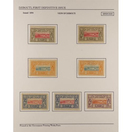 294 - FRENCH COLONIES SOMALI COAST 1894-1902 set to 5f, SG 89/103, plus a range of shades to 40c and 50c, ... 