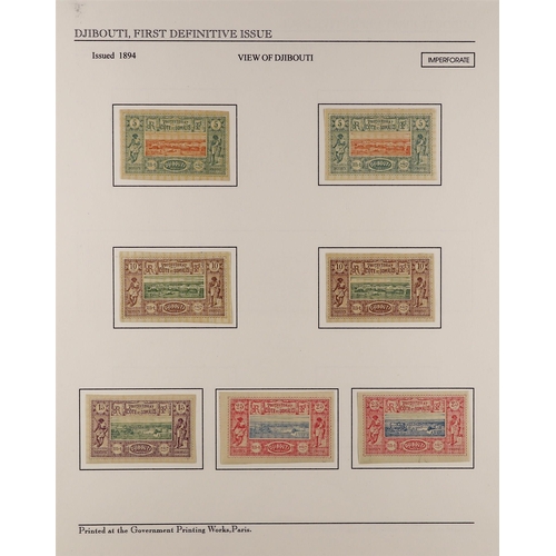 294 - FRENCH COLONIES SOMALI COAST 1894-1902 set to 5f, SG 89/103, plus a range of shades to 40c and 50c, ... 