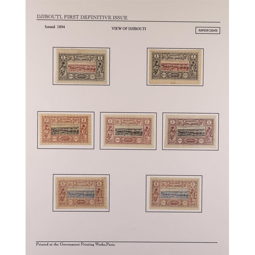 294 - FRENCH COLONIES SOMALI COAST 1894-1902 set to 5f, SG 89/103, plus a range of shades to 40c and 50c, ... 