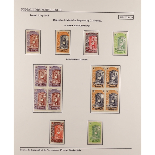 295 - FRENCH COLONIES SOMALI COAST 1909-40 fine mint, a complete basic run (excluding Postage Dues) plus 1... 