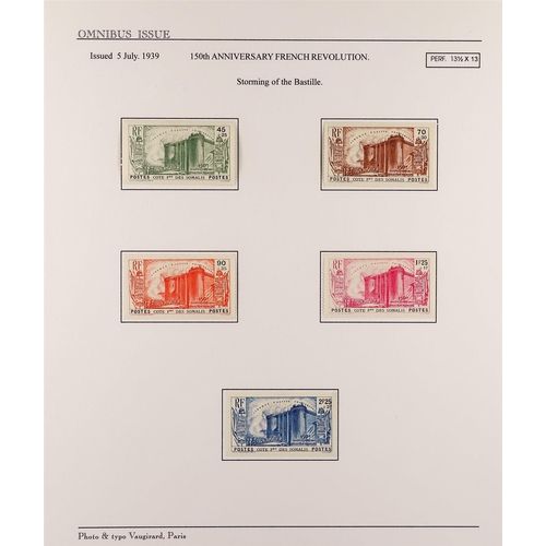 295 - FRENCH COLONIES SOMALI COAST 1909-40 fine mint, a complete basic run (excluding Postage Dues) plus 1... 