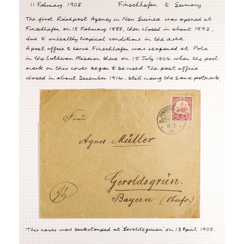 336 - GERMAN COLONIES NEW GUINEA 1897-1910 covers and cards collection, incl. Forerunner 1894 5pf postal c... 