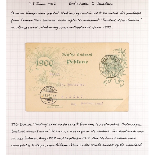 336 - GERMAN COLONIES NEW GUINEA 1897-1910 covers and cards collection, incl. Forerunner 1894 5pf postal c... 