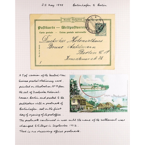 336 - GERMAN COLONIES NEW GUINEA 1897-1910 covers and cards collection, incl. Forerunner 1894 5pf postal c... 