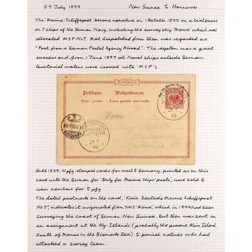 336 - GERMAN COLONIES NEW GUINEA 1897-1910 covers and cards collection, incl. Forerunner 1894 5pf postal c... 