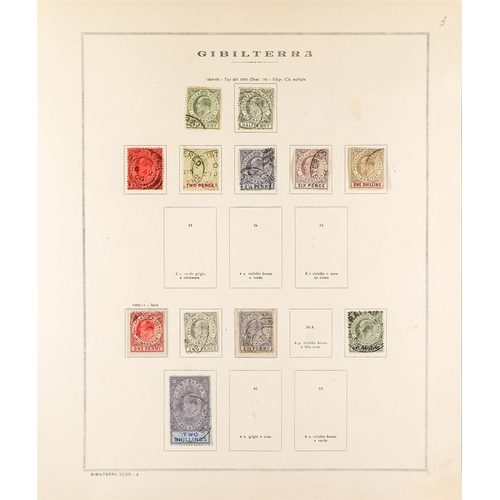 344 - GIBRALTAR 1886-1935 USED COLLECTION incl. 1886-87 set to 4d, 1889 surcharges set (ex 5c on ½d) to 50... 