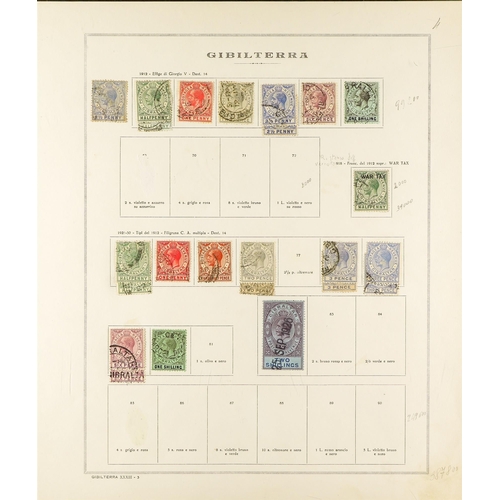 344 - GIBRALTAR 1886-1935 USED COLLECTION incl. 1886-87 set to 4d, 1889 surcharges set (ex 5c on ½d) to 50... 