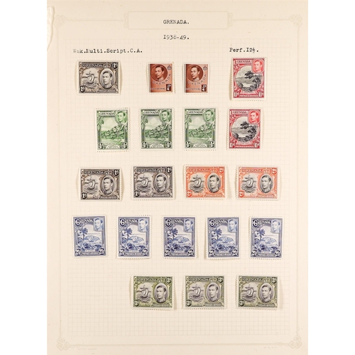 357 - GRENADA 1938-51 MINT COLLECTION incl. 1938-50 complete basic set plus shades and additional perfs to... 