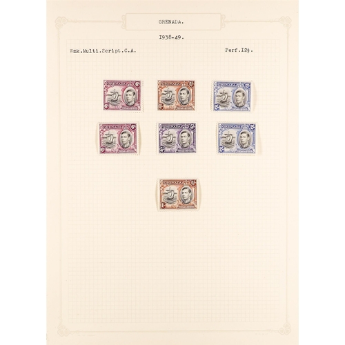 357 - GRENADA 1938-51 MINT COLLECTION incl. 1938-50 complete basic set plus shades and additional perfs to... 