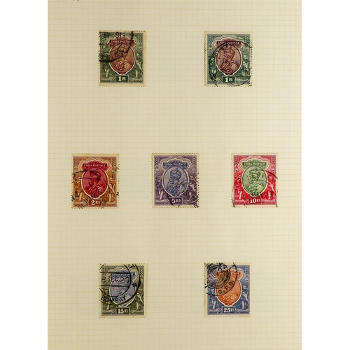 366 - INDIA 1854-1950's OLD COLLECTION IN AN ACME ALBUM with used from 1854 ½a and 1a imperfs, later QV to... 