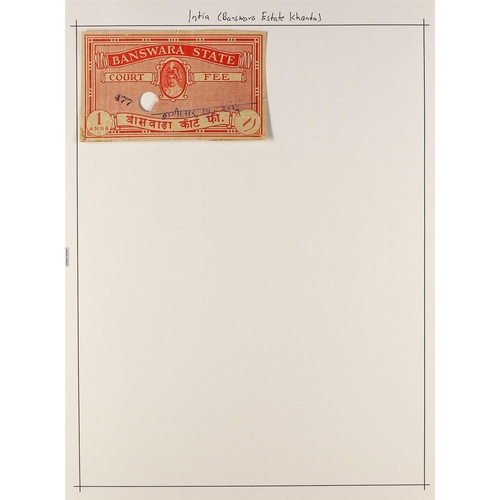 379 - INDIAN FEUDATORY STATES PRINCELY STATES REVENUE STAMPS - OUTSTANDING AND EXTENSIVE COLLECTION IN 10 ... 