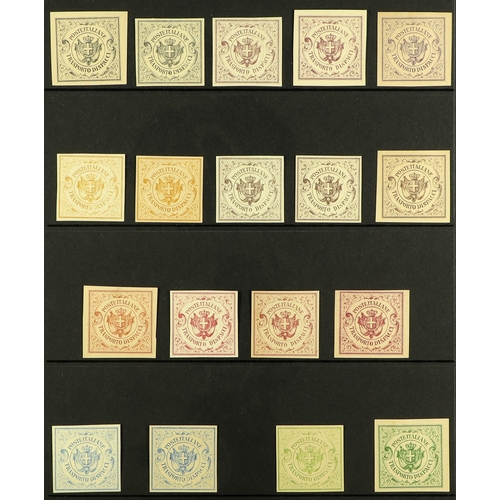 403 - ITALY 1863 PARCEL POST ESSAYS imperf Coat of Arms, inscribed 'Poste Italiene Trasporto Dispacci' and... 