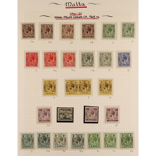 475 - MALTA 1914-35 MINT COLLECTION incl. 1904-14 set to 1s (x7 incl. all listed shades) & 2s6d, 1921-22 s... 