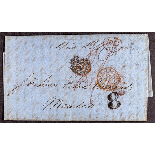 484 - MEXICO INWARD MAIL 1843-76 FROM LONDON, PARIS & USA an interesting group of mainly entire letters, w... 