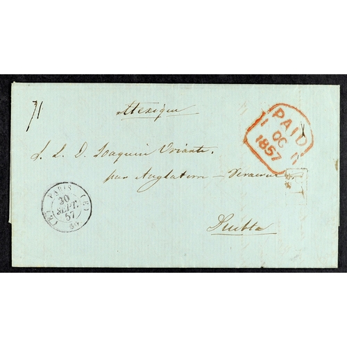 484 - MEXICO INWARD MAIL 1843-76 FROM LONDON, PARIS & USA an interesting group of mainly entire letters, w... 