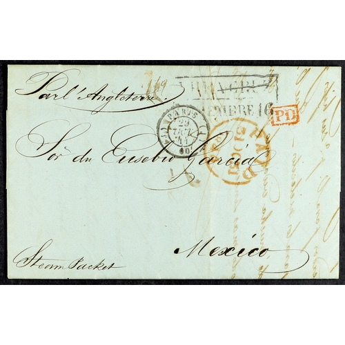 484 - MEXICO INWARD MAIL 1843-76 FROM LONDON, PARIS & USA an interesting group of mainly entire letters, w... 