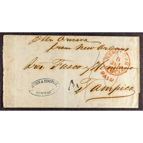 484 - MEXICO INWARD MAIL 1843-76 FROM LONDON, PARIS & USA an interesting group of mainly entire letters, w... 