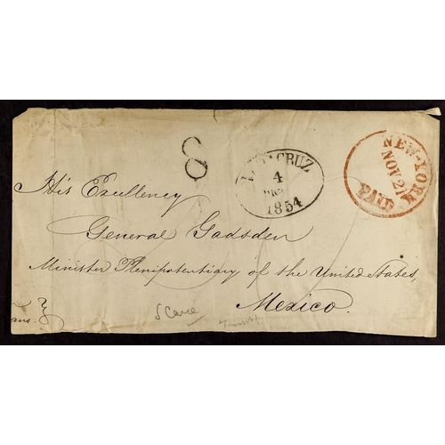 484 - MEXICO INWARD MAIL 1843-76 FROM LONDON, PARIS & USA an interesting group of mainly entire letters, w... 