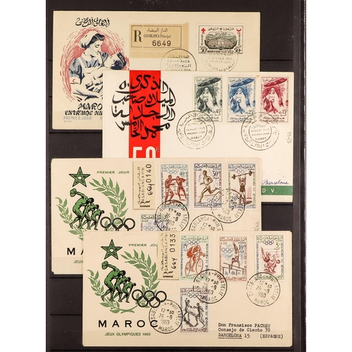 487 - MOROCCO 1957-60 FIRST DAY COVERS An all different group bearing complete sets on illustrated covers,... 