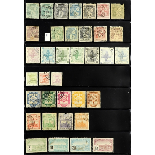 489 - MOROCCO LOCAL STAMPS 1891-1913 a used collection incl. ALCAZAR - OUEZZAN 1896 Camel Rider set, FEZ -... 