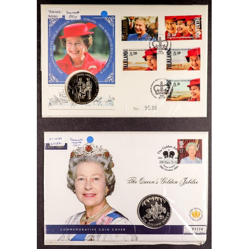 51 - COLLECTIONS & ACCUMULATIONS COIN COVERS an album of Commonwealth Royalty editions, incl. Wedding, Ac... 