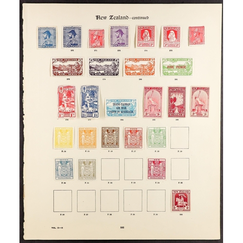 510 - NEW ZEALAND 1915-42 MINT COLLECTION ON IMPERIAL PAGES incl. 1915 set with various perfs and shades, ... 