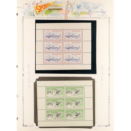 512 - NEW ZEALAND 1935-96 SPORTS ON STAMPS collection of mostly never hinged mint stamps and miniature she... 