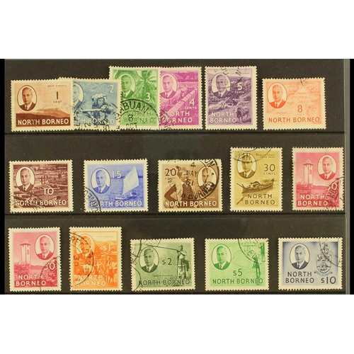 521 - NORTH BORNEO 1950-52 Definitive set, SG 356/370, fine used. Cat. £150. (16 stamps)