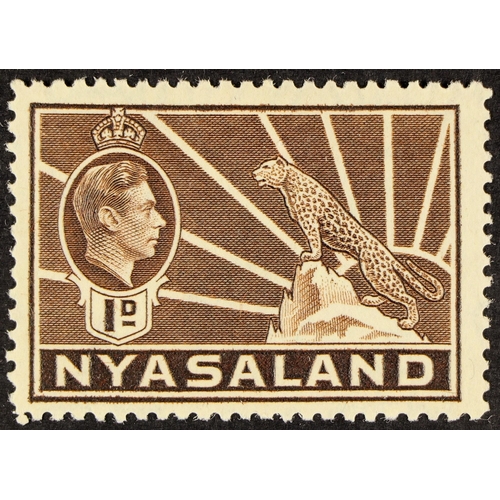 527 - NYASALAND 1938 1d brown, 