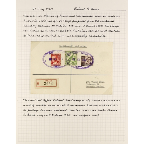 530 - PAPUA NEW GUINEA 1946-53 AUSTRALIA USED IN COVERS COLLECTION a mainly written up collection of comme... 