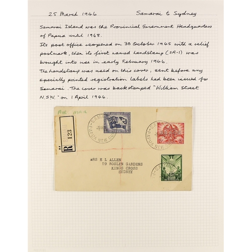 530 - PAPUA NEW GUINEA 1946-53 AUSTRALIA USED IN COVERS COLLECTION a mainly written up collection of comme... 