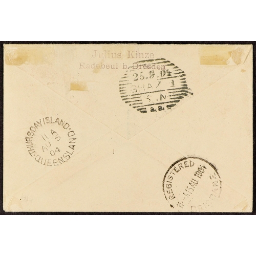 536 - PAPUA 1904 (27th July) envelope registered Port Moresby to Austria, bearing Lakatoi 2d, 2½d and 4d t... 