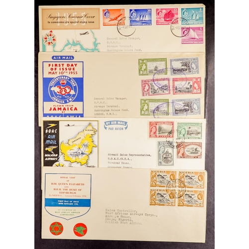 55 - COLLECTIONS & ACCUMULATIONS B.O.A.C. & OTHER FLIGHT COVERS 1952-61 collected by a former employee, a... 