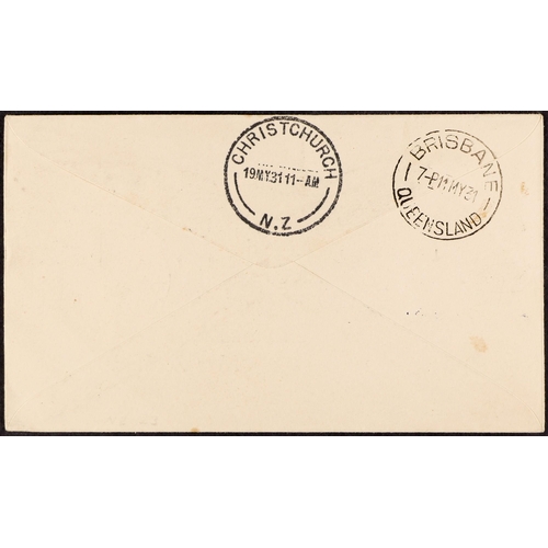 561 - PAPUA AIRMAIL 1931 (1st May) Salamaua - Port Moresby cover to New Zealand (Eustis P30), fine and onl... 