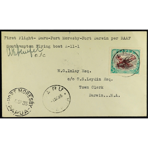 569 - PAPUA AIRMAIL 1935 (1st September) Daru - Port Moresby - Daru cover (Eustis P90a), signed by the pil... 