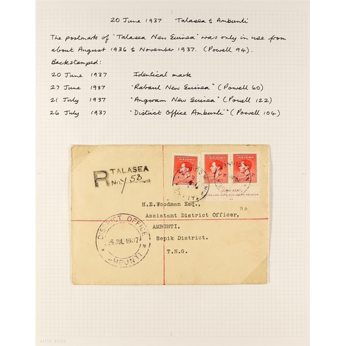 577 - NEW GUINEA 1925-39 COVERS COLLECTION a strong assembly with many good items, written up on pages, in... 