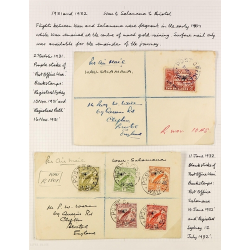 578 - NEW GUINEA 1931-38 AIRMAIL COVERS COLLECTION incl. 1931 Madang to Wau, 1932 Wau to Rabaul, 1931 & 19... 