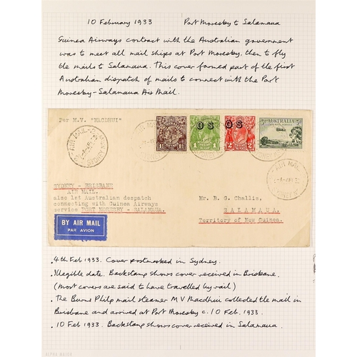 578 - NEW GUINEA 1931-38 AIRMAIL COVERS COLLECTION incl. 1931 Madang to Wau, 1932 Wau to Rabaul, 1931 & 19... 