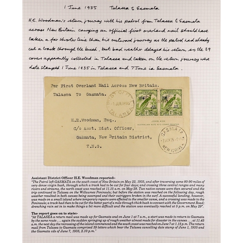 581 - NEW GUINEA 1935 FIRST OVERLAND MAIL ACROSS NEW BRITAIN a pair of Woodman envelopes, 29th May Gasmata... 