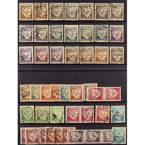 610 - PORTUGAL INTERESTING ACCUMULATION incl. 1855-6 100r used, 1862-4 10r used, 1866-7 20r & 100r (thin) ... 