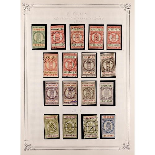 611 - PORTUGAL REVENUE STAMPS 1870-1923 a used collection incl. Lettras de Cambio, Consulados de Portugal ... 