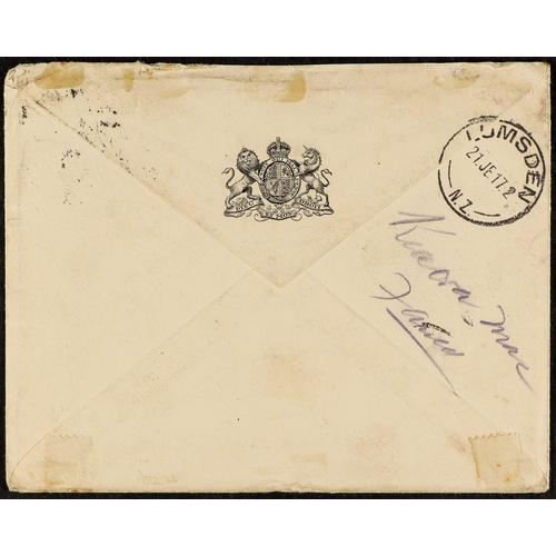 647 - SAMOA 1917 RARE OFFICIAL PAID (4th June) envelope to a Military Camp in New Zealand, showing an upri... 