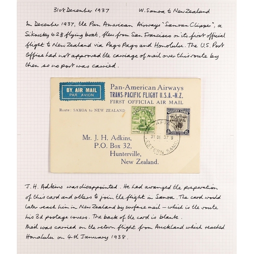 652 - SAMOA 1931-79 AIRMAIL COVERS COLLECTION written up on pages, incl. 1931 First Flight American Samoa,... 