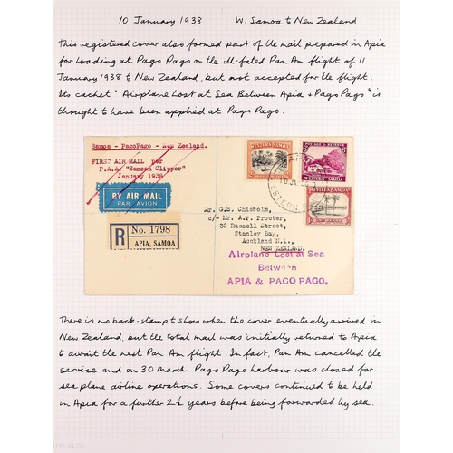 652 - SAMOA 1931-79 AIRMAIL COVERS COLLECTION written up on pages, incl. 1931 First Flight American Samoa,... 