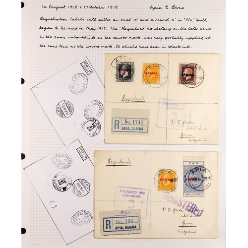 658 - SAMOA WW1 CENSORED COVERS 1915-19 COLLECTION an attractive range of philatelic and commercial franki... 