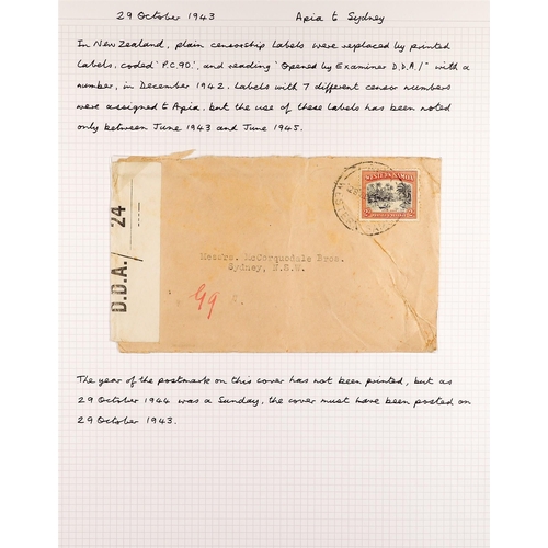 659 - SAMOA WW2 CENSOR MARKS 1940-44 a range of covers mostly with reseal tape, written up on pages, incl.... 