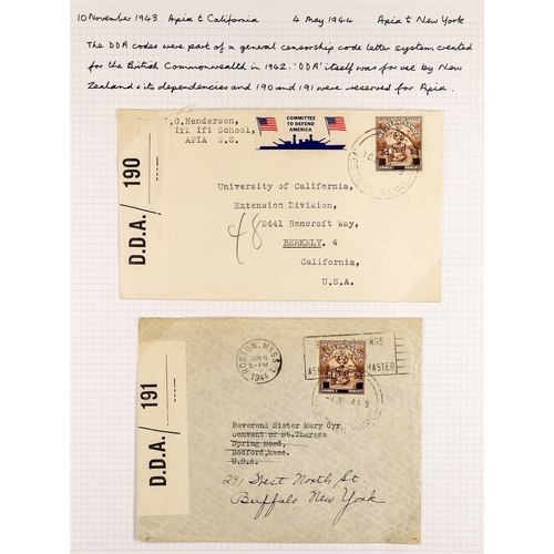 659 - SAMOA WW2 CENSOR MARKS 1940-44 a range of covers mostly with reseal tape, written up on pages, incl.... 