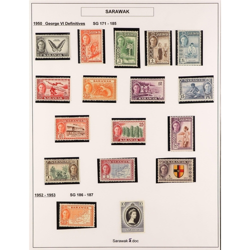 660 - SARAWAK 1869-1963 a mint and used collection incl. 1869 3c unused; 1875 set used; 1895 set unused; 1... 