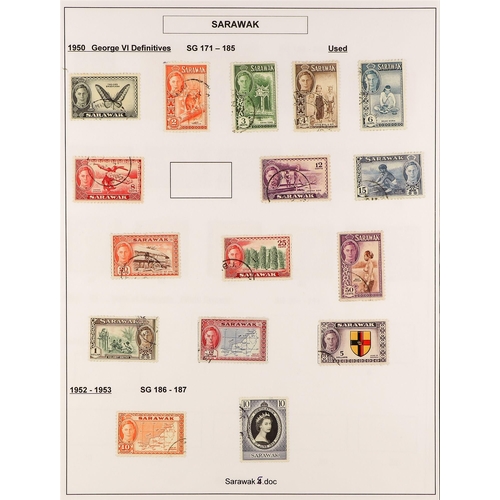 660 - SARAWAK 1869-1963 a mint and used collection incl. 1869 3c unused; 1875 set used; 1895 set unused; 1... 