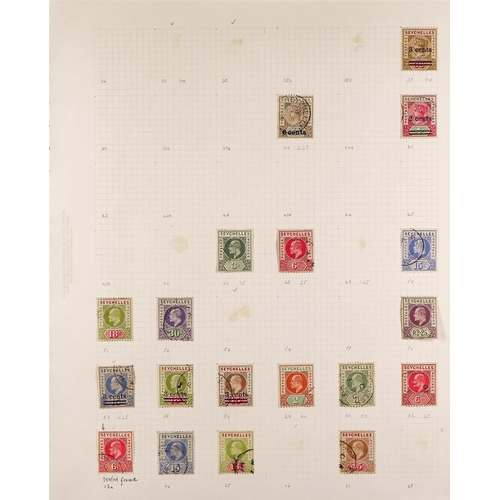 664 - SEYCHELLES 1890-1979 ATTRACTIVE USED COLLECTION incl.  1890-92 Die I to 96c, Die II to 16c, 1893 sur... 